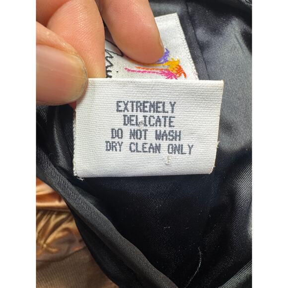 VTG Mirage Las Vegas reversible Golden Nugget Satin Look Shiny Bomber Jacket L - Picture 12 of 13